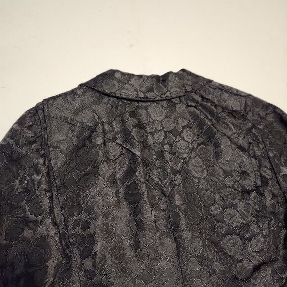 Rare Vintage 60s Panhandle slim Western Goth Punk Black Floral Brocade Blazer - Picture 10 of 15